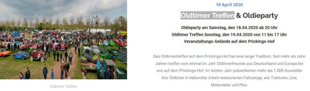 Abgesagt: Oldtimer Treffen Prickingshof