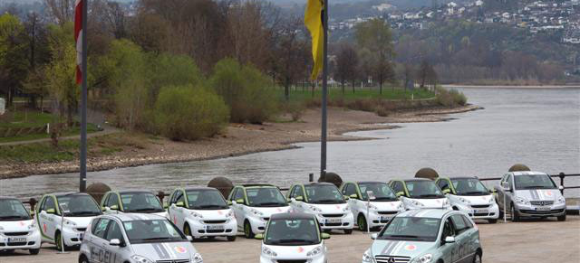 Mercedes-Benz und smart setzen SWR3-Land unter Strom: Der Stuttgarter Automobilhersteller Daimler nimmt mit einer Elektro-Großflotte an der Tour SWR3  Drei Tage unter Strom teil