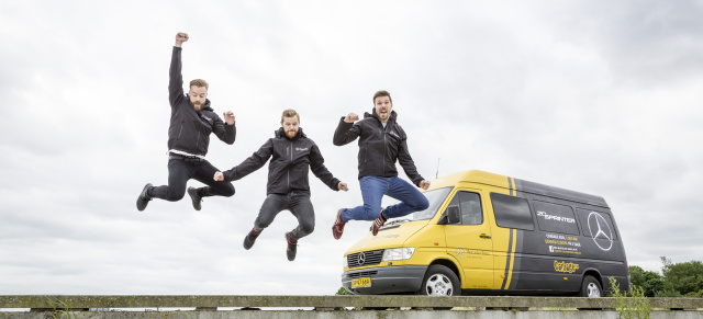 „Carbage Run“: Mercedes-Sprinter startet bei der Oldtimer-Spaß-Rallye