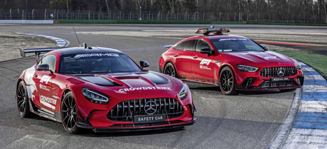 Mit AMG auf Nummer Sicher: Formel 1 Saison 2022: Neue F1-Official-Cars: Mercedes-AMG GT Black Series und GT 63 S
