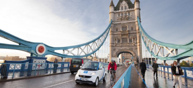 London calling: car2go bringt smart(e) Mobilität in die britische Hauptstadt: Ab sofort 500 smart fortwo mhd in London verfügbar
