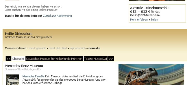 Warsteiner Aktion: die Museums-Wahl!: Warsteiner sucht das einzig wahre Museum. Das Mercedes Benz Museum ist mit dabei!