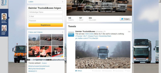 Ab sofort auf Twitter: Daimler Trucks und Busses : Jetzt kann man bei Daimler Nutzfahrzeugthemen ganz offiziell mitreden