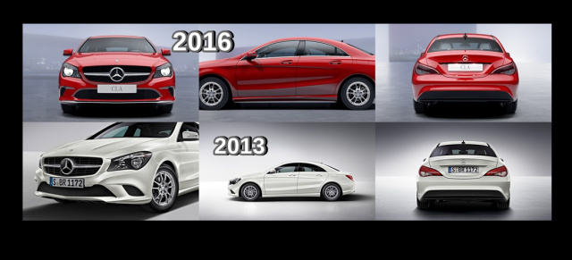 Optik-Vergleich: Mercedes-Benz CLA 2013 und 2016: Face to Face: Gegenüberstellung von CLA Coupé Mopf und CLA Coupé 2013
