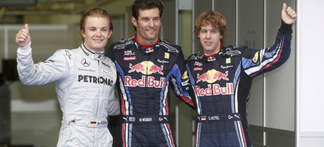 Malaysia F1 am Samstag: das Qualifying: Webber auf der Pole. Mercedes-Pilot Rosberg zweiter. Dann folgt Vettel