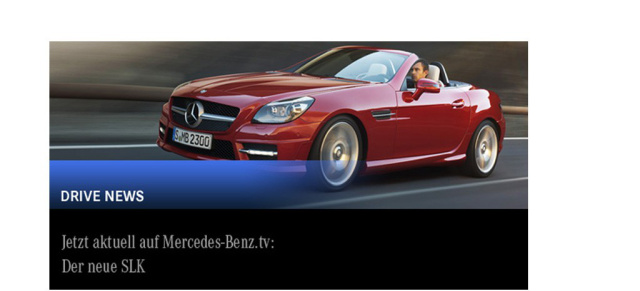 Jetzt auf Mercedes-Benz.tv: 2 neue Videobeitäge: Der neue Mercedes SLK und die Highlights von Detroit 2011

