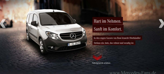 Webspecial: Mercedes-Benz Citan : Mehr über den Citan, der neue Held der Stadt, online erfahren 