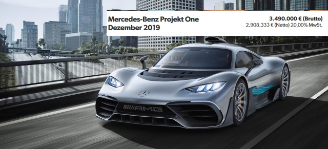 Mercedes-AMG Project ONE: Zweite Verkaufsofferte online: Das AMG Hypercar wird auf mobile.de für 3,49 Millionen € angeboten