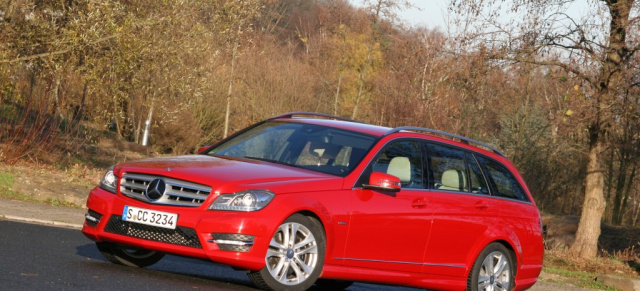 Rentier Schlitten: Mercedes-Benz C-Klasse C 350 BlueEfficiency: Ein Mercedes C-Klasse T-Modell voller Pakete  und das nicht nur zu Weihnachten 