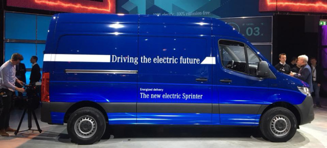 Elektrifizierung im Nutzfahrzeugbereich: Der E-Sprinter kommt 2019 und schafft 200 Kilometer Reichweite