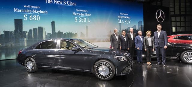 Mercedes-Benz Cars auf der Auto Shanghai 2017: Weltpremiere der neuen S-Klasse: Besseres bestens gemacht: Livebilder von der Mercedes-Präsentation in Shanghai