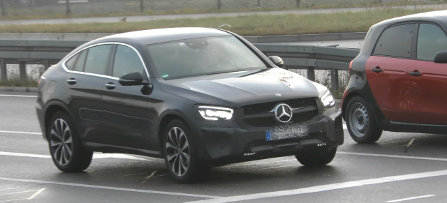 Mercedes-Benz Erlkönig erwischt: Star-Spy-Shot-Video: Aktuelle Aufnahmen vom Mercedes GLC Coupé MopF