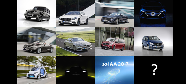 Vorschau IAA 2017: Das zeigen smart und Mercedes-Benz:  Vorbericht IAA 2017: Mercedes präsentiert in Frankfurt ein Feuerwerk der Fahrzeug-Neuheiten 