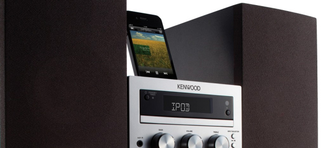 IFA-Neuheit: Extrem kompaktes Audio Video System Kenwood M-616DV: HiFi Mini Anlage mit DVD CD Player, iPod & iPhone Dock, Radio und USB Port