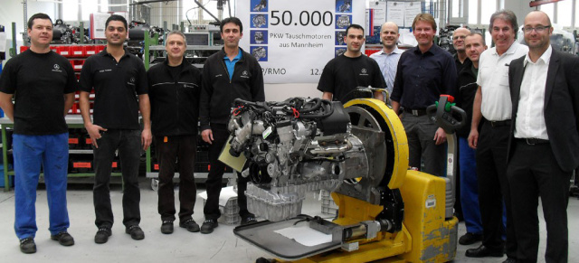 MB Werk Mannheim fertigt  50.000sten Tauschmotor : Mercedes-Benz Original-Tauschteile als wirtschaftliche und umweltfreundliche Alternative zu Neuteilen