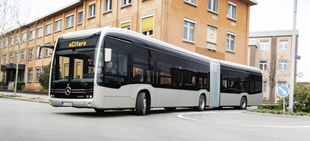 Daimler Buses unter Strom: Neu: vollelektrischer Gelenkbus Mercedes-Benz eCitaro G