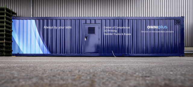 Minifabrik von Mercedes: Mobiles 3D-Druck-Center für dezentral Serienfertigung von Ersatzteilen
