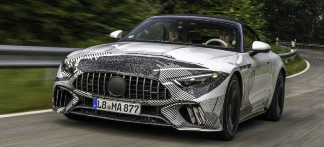 Retro-Fahrt: Schon gefahren: Prototypenerprobung des neuen Mercedes-AMG SL R 232