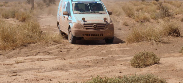 Rallye Aïcha des Gazelles: Mercedes-Benz Vito 4x4 überzeugt in der Wüste: Erster Platz in der Logica Eco Drive Wertung