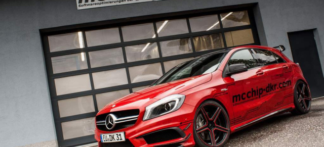  Mercedes A45 AMG : Chip-Tuning: Bis zu 450 PS will Tuner von mcchip-dkr aus dem 2-Liter Aggregat des A45 AMG herausholen