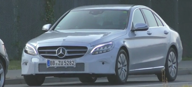 Mercedes-Benz Erlkönig erwischt: Spy-Shot-Video: Aktuelle Bilder von der Mercedes C-Klasse MoPf W205