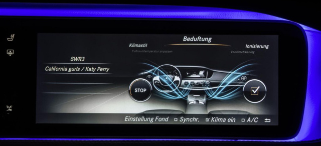Sterne schnuppern: Mercedes-Benz präsentiert exklusive Düfte der neuen S-Klasse : In die neue Mercedes-S-Klasse steckt man gerne seine Nase rein