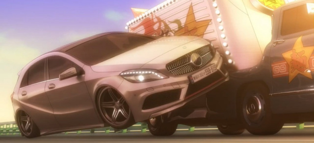 Trickfilm-Star: Mercedes-Neue A-Klasse im japanischen Anime: In Japan avanciert die Neue A-Klasse von Mercedes-Benz zum Trickfilm-Action-Star