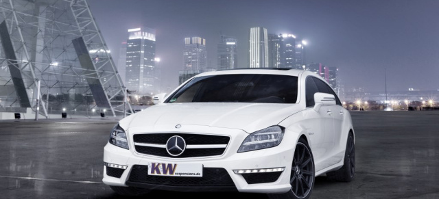 Neu von KW:  Gewindefedern für Mercedes-Benz CLS 63 AMG Shooting Brake: Sportfedern mit stufenloser Höhenverstellung 