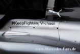 Gib niemals auf: Neuer Mercedes Silberpfeil mit Gruß an Schumi: Genesungswünsche für den Rekordweltmeister am Mercedes F1  W05