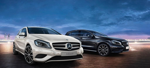 Doppelt gut: Exklusives Sondermodell: Mercedes-Benz A-Klasse 2 Style: Außen sportlich, innen elegant: Das neue Sondermodell A-Klasse 2Style vereint hochwertige Ausstattungen mitattraktiven Leasingkonditionen der Mercedes-Benz Bank. 