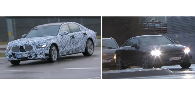 Mercedes-Benz Erlkönige gefilmt: Star-Spy Shot-Double-Feature: E-Klasse Coupé MoPf und neue S-Klasse 2020