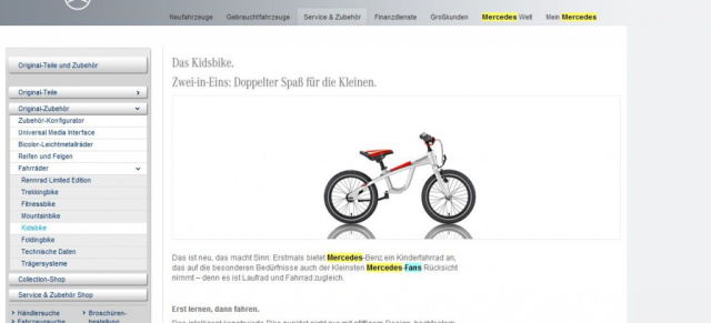 Für die Kleinsten unter den Mercedes-Fans!: Beim Googlen gefunden: das Kidsbike