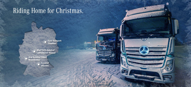 Weihnachten mit RoadStars: Mercedes-Benz Lkw präsentiert die „Riding Home for Christmas“-Tour 