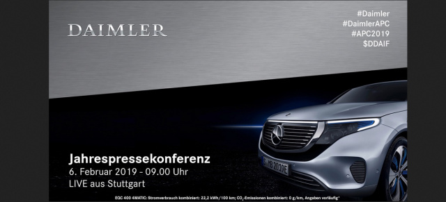 Jahrespressekonferenz 2019 Daimler AG : Livestream Daimler-Jahrespressekonferenz - 06.02.2019, 09.00 Uhr