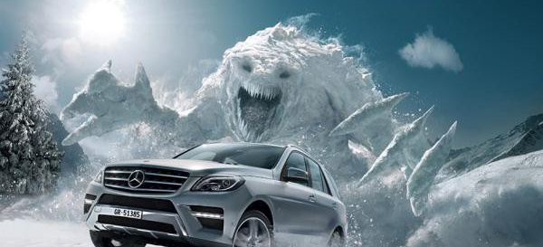 Fordern Sie den Winter heraus! Winter Werbekampagne von Mercedes-Benz : 4Matic bringt Sie durch die kalte Jahreszeit