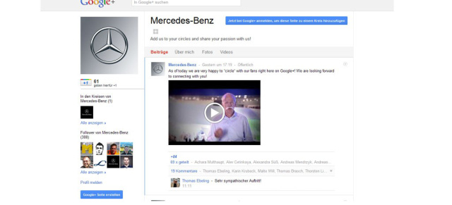 Mercedes-Benz bei Google+::  Mercedes-Benz baut sein Engagement in den sozialen Netzwerken weiter aus