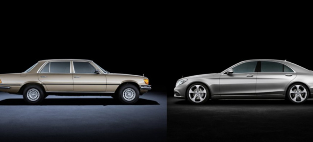 Mercedes S-Klasse: 40 Jahre "State of the Art" : Innovationen der ersten Mercedes-Benz S-Klasse-Baureihe W116 von 1972 und der neuen Baureihe 222