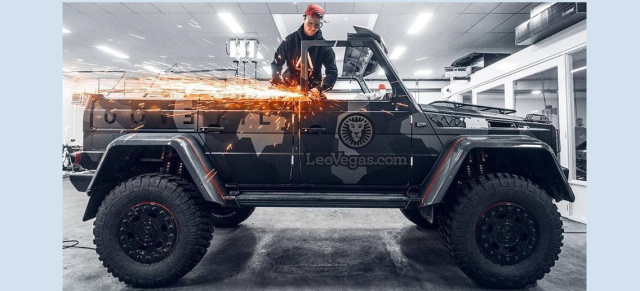 Mercedes-Benz G500 4x4²: G-flext nochmal!  Extremsportler Jon Olsson macht den G500 4x4² zum Cabrio 