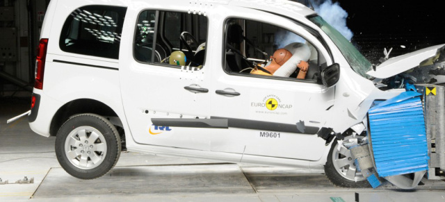3 Sterne für Mercedes-Benz Citan: Stadtlieferwagen absolviert EuroNCAP Crashtest mit durchschnittlichem Ergebnis. 