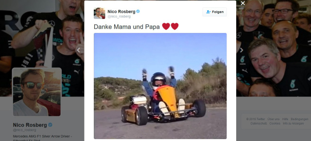 Nico Rosberg sagt „Danke!": F1-Weltmeister Nico Rosberg dankt „Mama und Papa"