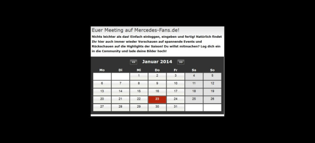 Jetzt Mercedes Event-Termine 2014 eintragen!: Am besten jetzt schon Mercedes- und smart Termine in den Mercedes-Fans.de-Veranstaltungskalender eingetragen werden. 