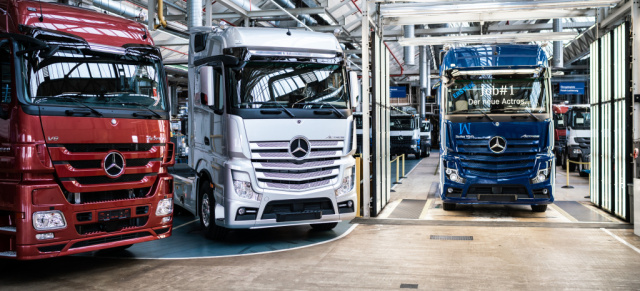 Schwer in Ordnung: Mercedes-Benz Actros: Produktionsstart: Der erste neue Actros läuft im Mercedes-Benz Werk Wörth vom Band