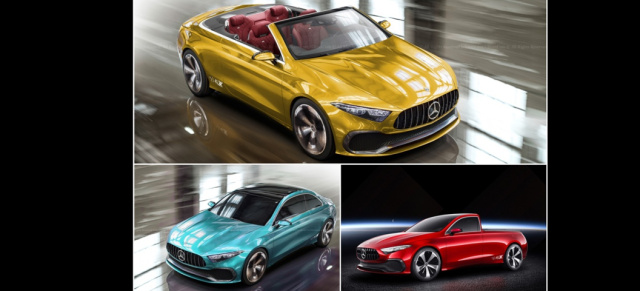 Mercedes von morgen: Visionäre Renderings: Mercedes Concept A Class als Pickup, Coupé und Cabriolet