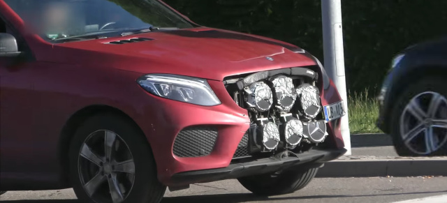 Seltsames Sixappeal: Mercedes-Benz GLE Erlkönig : Ungewöhnlicher GLE-Prototyp: Wird hier das autonome Fahren getestet