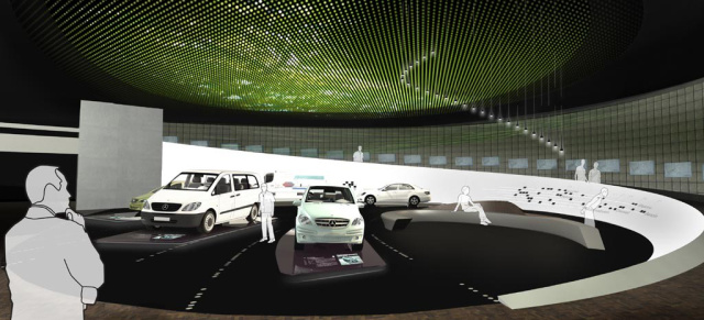 Die Zukunft kommt ins Mercedes-Benz Museum: Neu gestalteter Ausstellungsraum in 2011