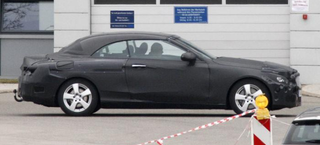 Geheimnis gelüftet: Mercedes C-Klasse Cabriolet kommt: Erste Erlkönigfotos des Auto Express belegen: Die C-Klasse Frischzelle ist schon in Arbeit. A-Klasse Cabrio soll dafür nicht kommen