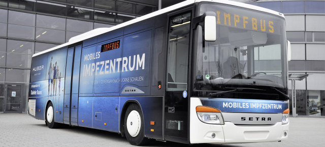Daimler Buses unterstützt Impfaktion gegen Corona: Impfen im Setra Überlandbus
