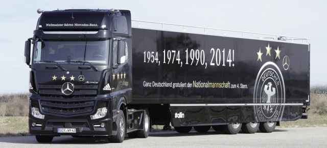 Mercedes-Benz Trucks: Der Fußball-Weltmeister-Truck 2014: „Helden von Rio“