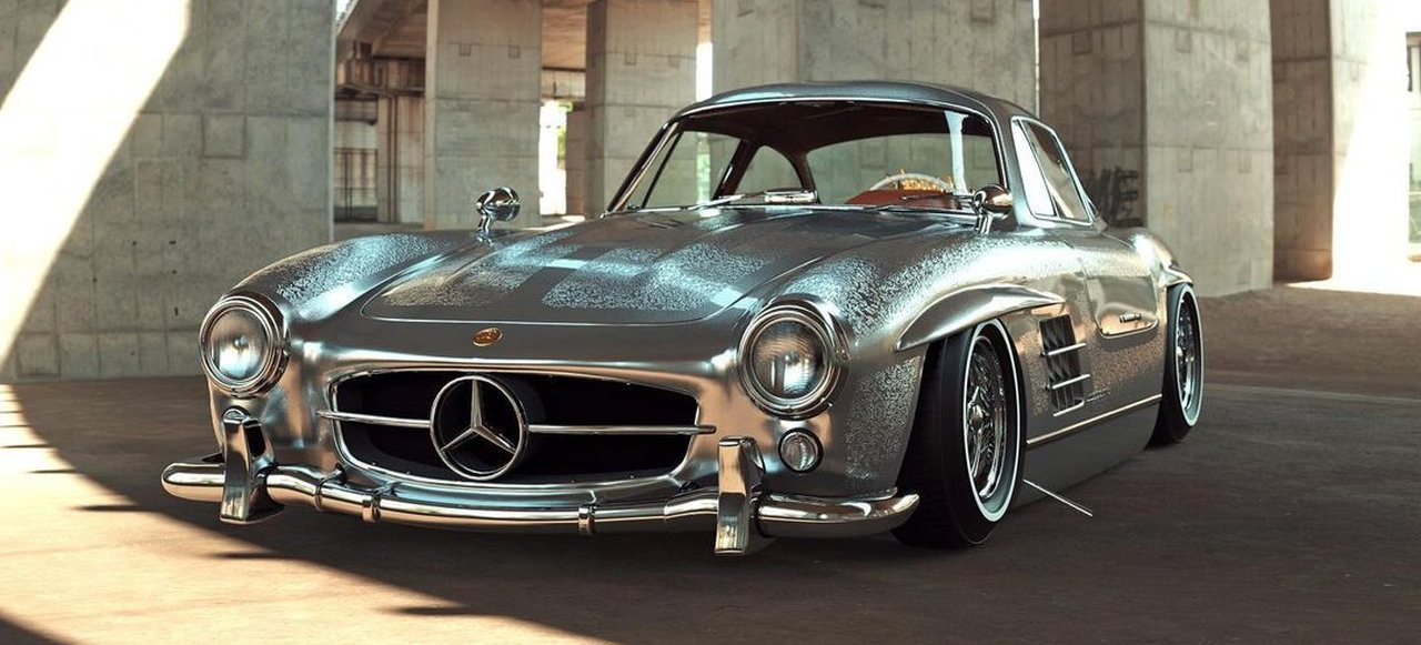 Lowrider Rendering Mercedes 300 Sl W198 Visionar Und Zeitlows Performance Mercedes Fans Das Magazin Fur Mercedes Benz Enthusiasten