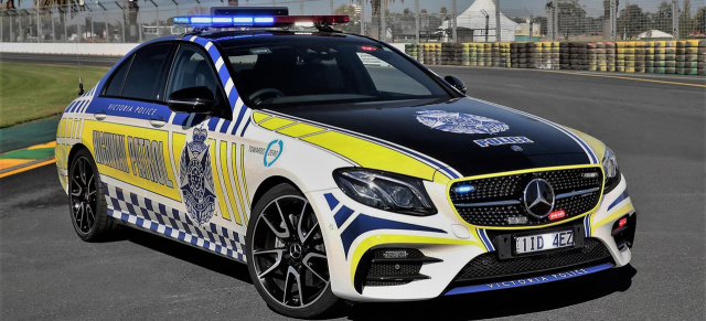 Mercedes-Benz Sonderfahrzeuge: Mercedes-AMG E43  als Cop-Car in Down Under